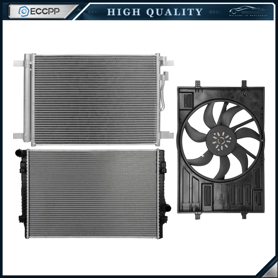 Electric Radiator Condenser Cooling Fan Kit For 2015 2016-2018 Volkswagen Golf Foto 1 de 4