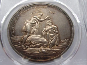 Germany Baptize on the Jordan Religion Silver Medal c. 1800 PCGS MS62 - Picture 1 of 2