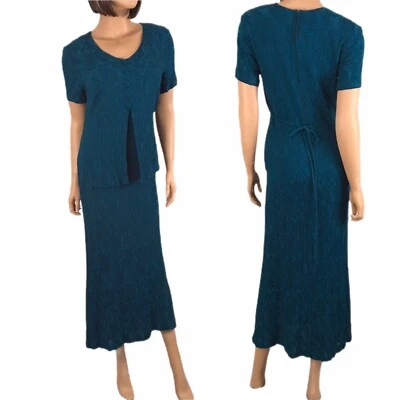 Vintage 90’s Dress Barn Dress Teal size 12 Layered Women’s Rayon Work Career Y2K - Image 1 of 4