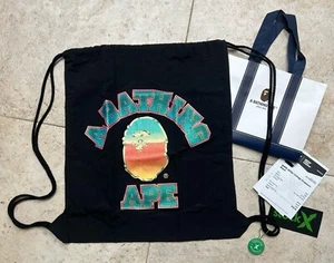 AUTHENTIC A Bathing Ape Glitter College Logo Knapsack One Size - Picture 1 of 5