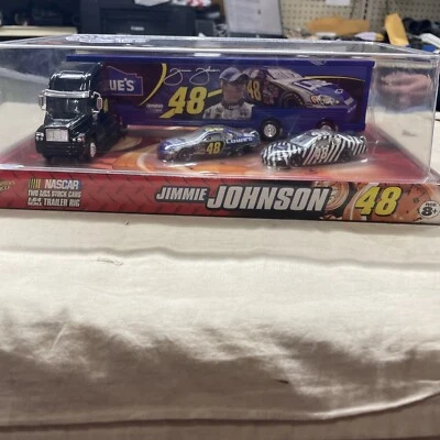 Jimmie Johnson Rare Winners Circle Set:  Car Hauler & 2 Race cars 1:64 NIB  - Image 1 of 4