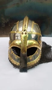 Viking Helmet  Armor Helmet Vendel Helmet,Medeivel Helmet Nautical Handmade - Picture 1 of 7
