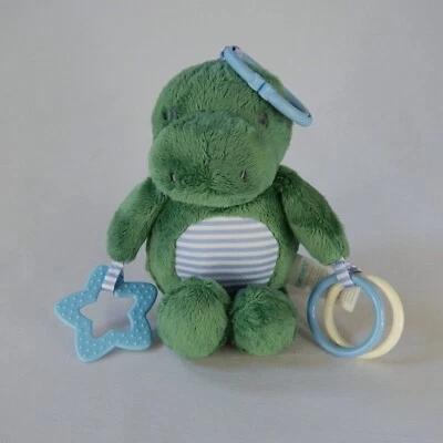 Carters 2021 Dragón Verde Dinosaurio Peluche Bebé Mordedor Sonajero Juguete Cochecito Clip Foto 1 de 4