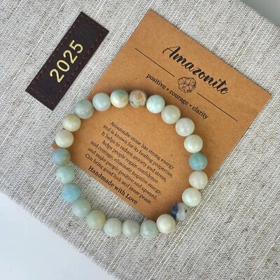 Pulseira de cura de malaquita – Cristal elástico 8mm – Joias de aterramento e equilíbrio - Imagem 1 de 4