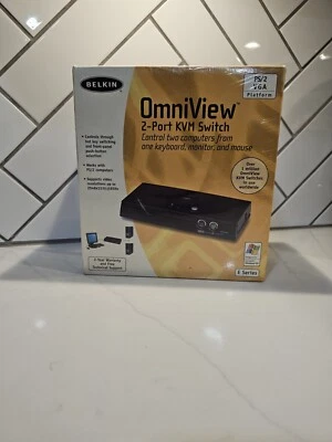Belkin OmniView E Series 2-Port KVM Switch F1DB102P With Power Supply - Image 1 of 4