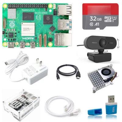 Raspberry Pi 5 2gb 4gb 8gb Starter Kit Case Power Supply Camera Active Cooler - Image 1 of 4