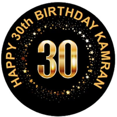 48 Personalised 30th 40th 50th Birthday Party Bag Stickers 40mm Labels - Image 1 of 3