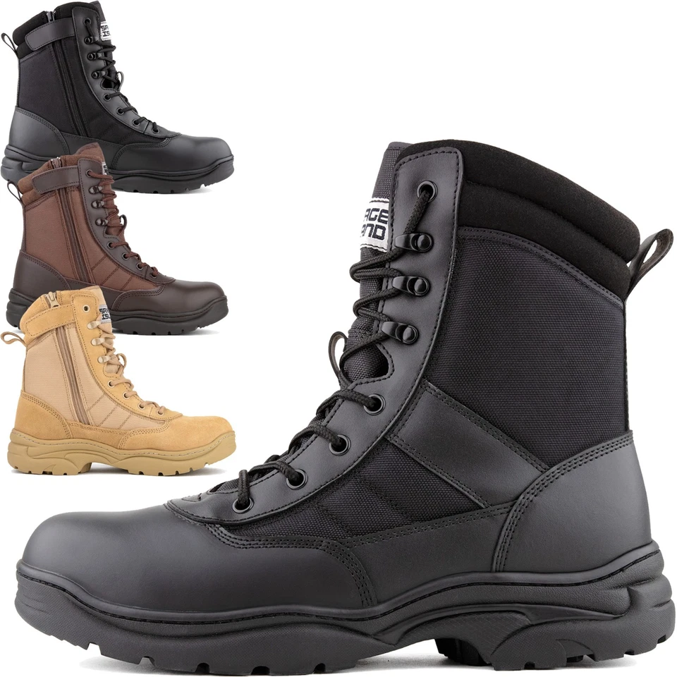 Botas Patrulla Savage Island Originales PRO Cuero SEGURIDAD POLICÍA CADETE EJÉRCITO TRABAJO - Imagen 1 de 1