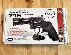 ASG DAN WESSON 715 .177/4.5mm CO2 Airgun BB Pistol Gray Steel All MetaL 4” NIB - Picture 1 of 21