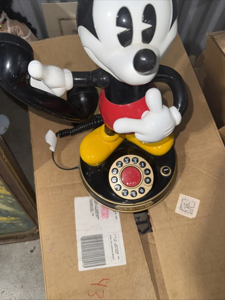 Teléfono parlante animado Telemania 1997 Disney Mickey Mouse teléfono residencial Foto 1 de 4