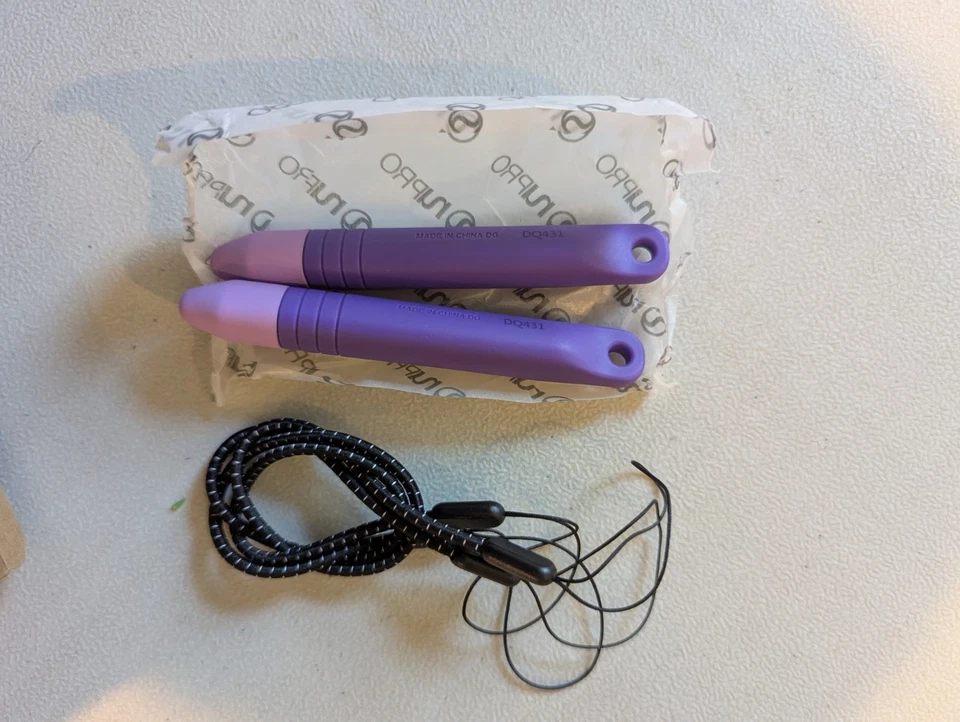 NuPro Kids Stylus Pens W/Tethers Purple (Set of 2) Designed for Learning & Fun