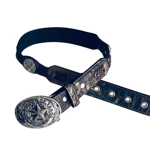 Hebilla de cinturón camuflaje y cuero Nocona Texas talla 22 para niño - Imagen 1 de 7