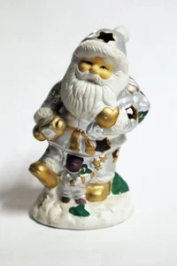 Weihnachts-Deko Nikolaus / Weihnachtsmann Keramik 14 cm Windlicht - Bild 1 von 2