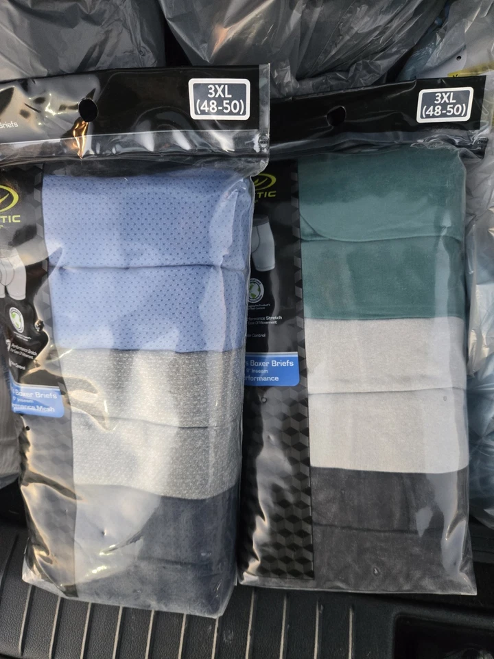 Dos paquetes de calzoncillos boxer Athletic Works para hombre 3XL 48-50 6" entrepierna nuevos 12 pares Foto 1 de 1