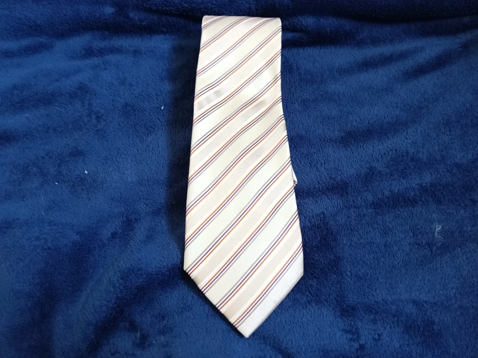 Corbata de seda para hombre Steve Harvey Collection, rayas multicolores, 3 1/2" de ancho x 60" Foto 1 de 1