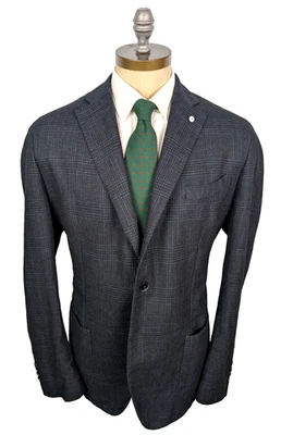 L.B.M. Chaqueta a cuadros azul de algodón y lana 1911 58R IT 48R EE. UU. Doble ventilación Italia Foto 1 de 4