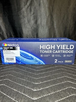 Nildoa High Yield Toner Cartridge Replacement for Brother TN227 BK 2 Pack Black - Image 1 of 3
