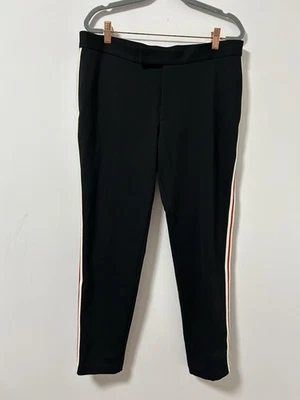Pantalones al tobillo a rayas de esmoquin Lauren Ralph Lauren negros para mujer talla grande Ponte Foto 1 de 4