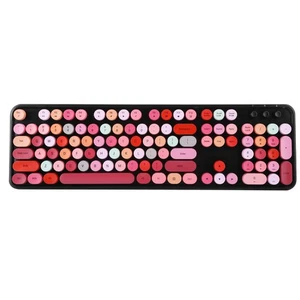 SWEET Lipstick Mixed Color Punk Keyboard Mouse Set Wireless Retro Office Gam NEW - Afbeelding 1 van 12