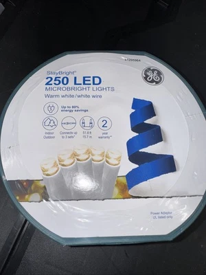 GE StayBright 250-Count 51.8’ White Micro LED Christmas String Lights FREE SHIP! - Image 1 of 2