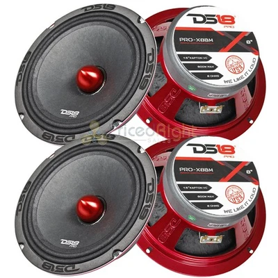 4 Altavoces de rango medio DS18 PRO-X8BM 2400W Max 8" con bala 8 ohmios Foto 1 de 4