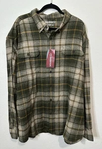 Wolverine Glacier Long Sleeve Flannel Green Plaid Shirt Size 4XL - Picture 1 of 9