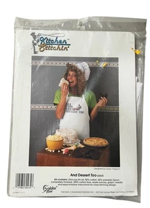 Delantal de cocina sellado punto de cruz poli algodón todo incluido - Imagen 1 de 2