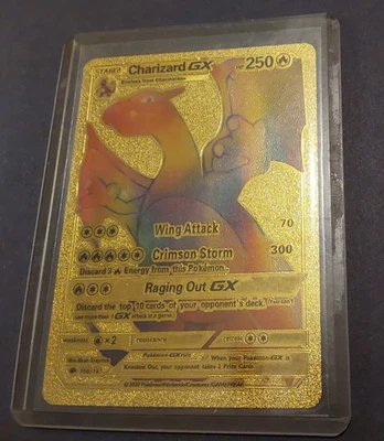 Pokemon TCG Charizard GX Rainbow Gold Foil Card 150/147 Beautiful Artwork - Image 1 of 3