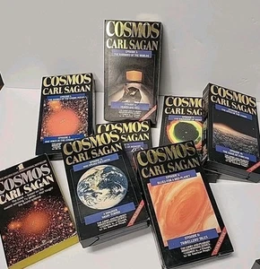 Vintage Carl Sagan Cosmos The Complete Collection 7 VHS Set w/ Paperback Book - Picture 1 of 12