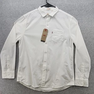 Levi's Long Sleeve Button Down Shirt Men's Large White Tab Casual Cotton Top NWT - Picture 1 of 14