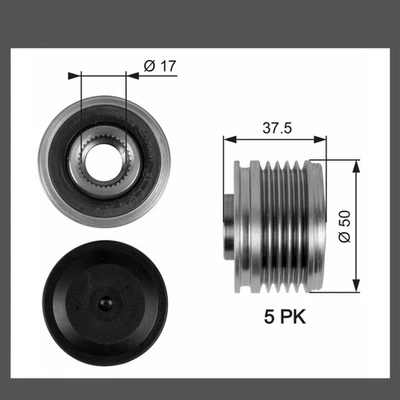 Gates ALTERNATOR CLUTCH PULLEY OAP7053 for MERCEDES BENZ A-CLASS W169 2004 to 06 - Image 1 of 4