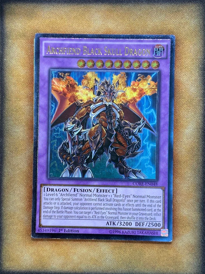 Yugioh Archfiend Black Skull Dragon CORE-EN048 Ultimate Rare 1st Ed LP - Image 1 of 1