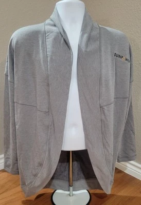 Cárdigan para mujer OGIO gris medio abierto manga larga trabajo informal logotipo Sunpower nuevo sin etiquetas Foto 1 de 4