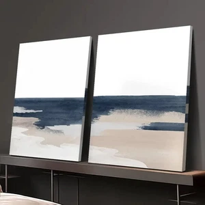 2pcs Abstract Coastal Landscape Minimalist Wall Art Canvas Unframed - Bild 1 von 6