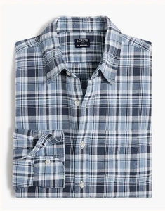 J Crew klassisches blau kariertes Flanellhemd mit Knopfleiste für Herren NEU Größe Large - Bild 1 von 12