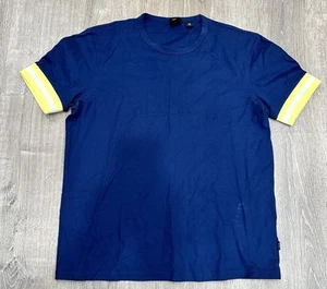 Camiseta deportiva Hugo Boss para hombre grande azul cuello redondo mercerizada City Wear - Imagen 1 de 10