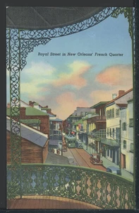 1930's Royal Street French Quarter New Orleans LA Historic Vintage Postcard - Picture 1 of 2