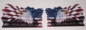 PAIR 20X36 American Flag w/ Eagle FIT JEEP Wrangler DOORS Window Wall Graphics - Picture 1 of 2