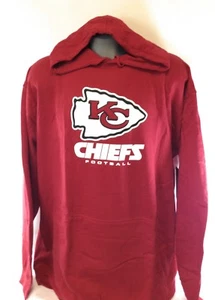 Mens Majestic NFL Kansas City Chiefs Screen Print B&T Football Pullover Hoodie - Picture 1 of 2