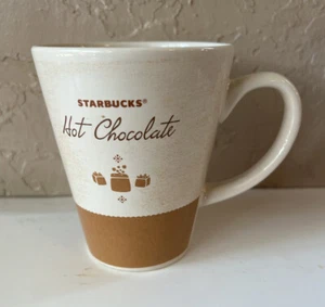 Starbucks Hot Chocolate 15 Oz Beige & Brown Ceramic Mug~ Cup - Picture 1 of 7