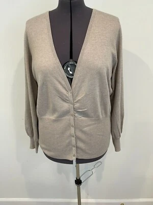 Merona Long Sleeve Tan Beige Rib Knit Cuff and Waist Cardigan Sweater SZ 20W/22W - Image 1 of 4