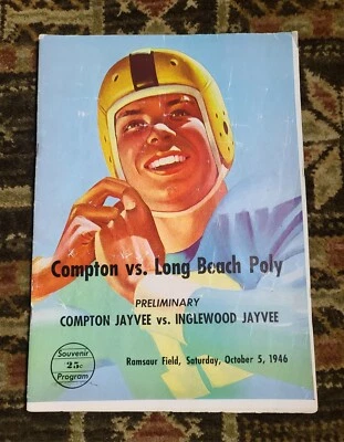 VTG 40s Compton Tarbabes vs. Long Beach Jackrabbits CA Football Program 1946 - Image 1 of 4
