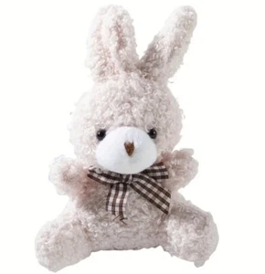 Bunny Plush Toy Stuffed Rabbit Pink Holiday Easter Cute Bow Bag Charm Mini - Picture 1 of 8