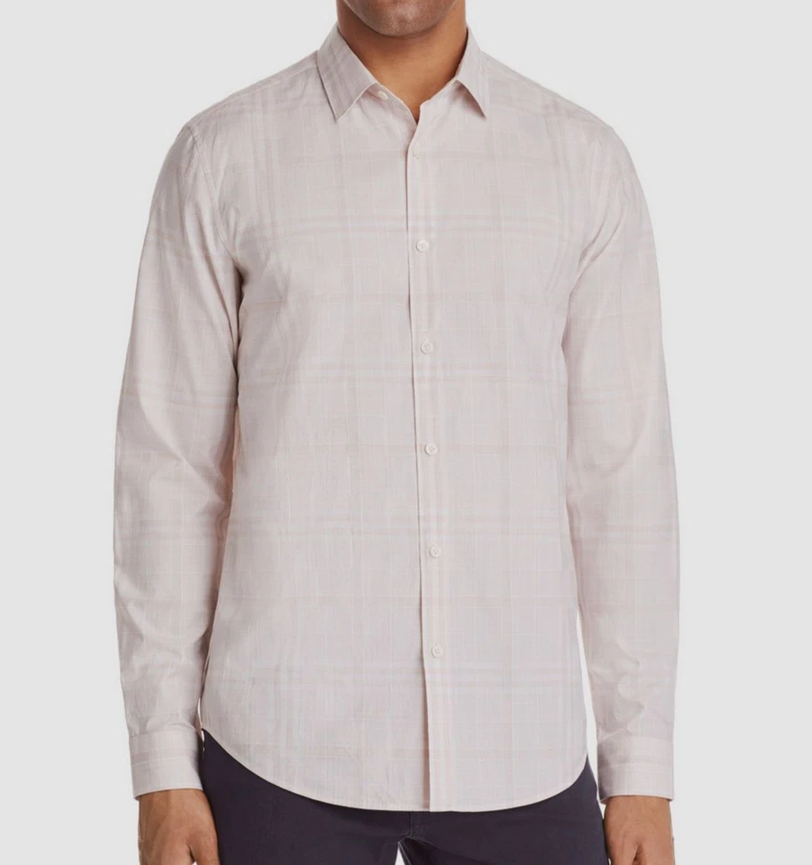 Theory Mens Murrary Dada Melange Plaid Button-down Shirt Small Lotus Multi