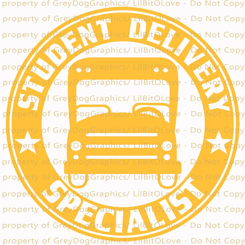 AVERY YETI SIZED STUDENT DELIVERY SPECIALIST VINYL DECAL SCHOOL BUS DRIVER STICKER
