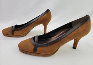 VANELI Womens Brown Suede Round Closed Toe Pumps Shoes Heels Size 9M - Picture 1 of 4
