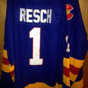 HOCKEY LEGEND NHL JERSEY COLORADO ROCKIES #9 LANNY McDONALD #1 GLEN RESCH