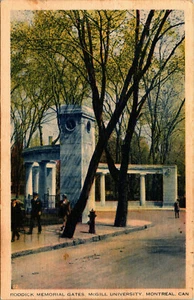 Postcard Roddick Memorial Gates, McGill University, Montreal, Canada pm 1933 - Picture 1 of 2