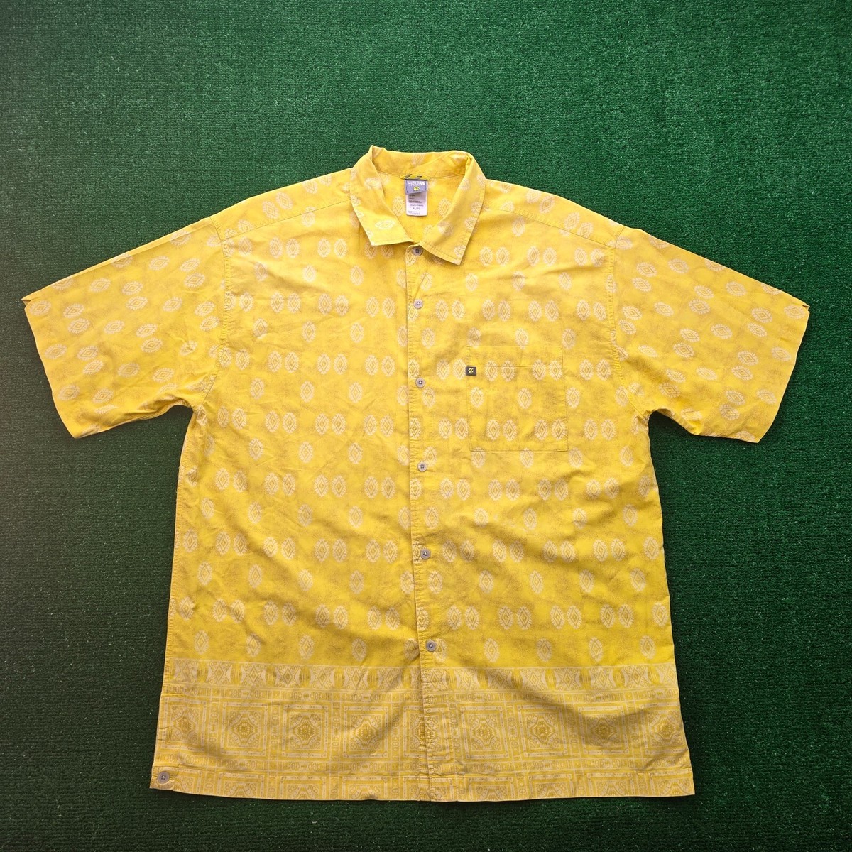 ★THE NORTH FACE★ Workwear Short Sleeve Shirt LIGHT YELLOW THE NORTH FACE Mens Small Orange Grey Logo Short Sleeve T