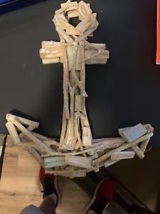 ANCLA MARINEROS DE MADERA HECHA A MANO HECHA A MANO MUY BONITA PIEZA - Imagen 1 de 8